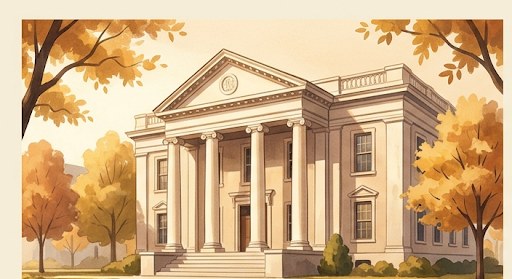 Illustrated county courthouse exterior